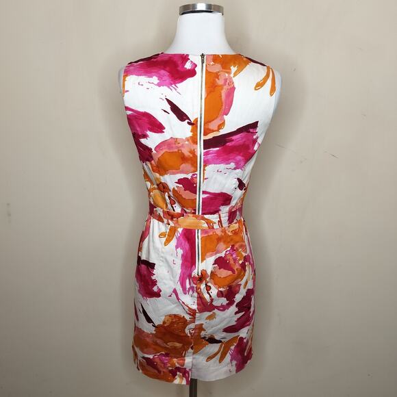 Calvin Klein Floral Belted Dress Stretch Cotton - Picture 6 of 7